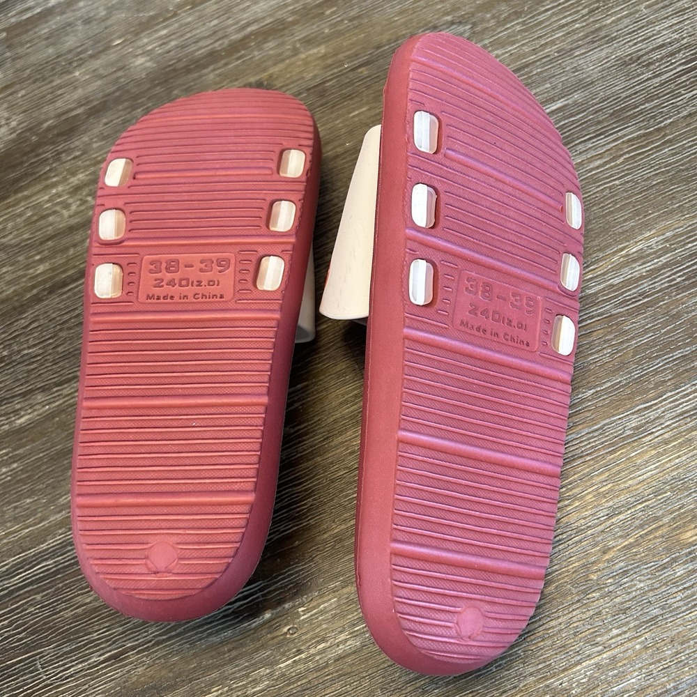 Strawberry EVA Slide Sandals Women's EU 38-39 US 7.5-8 White Red Summer - Picture 3 of 4